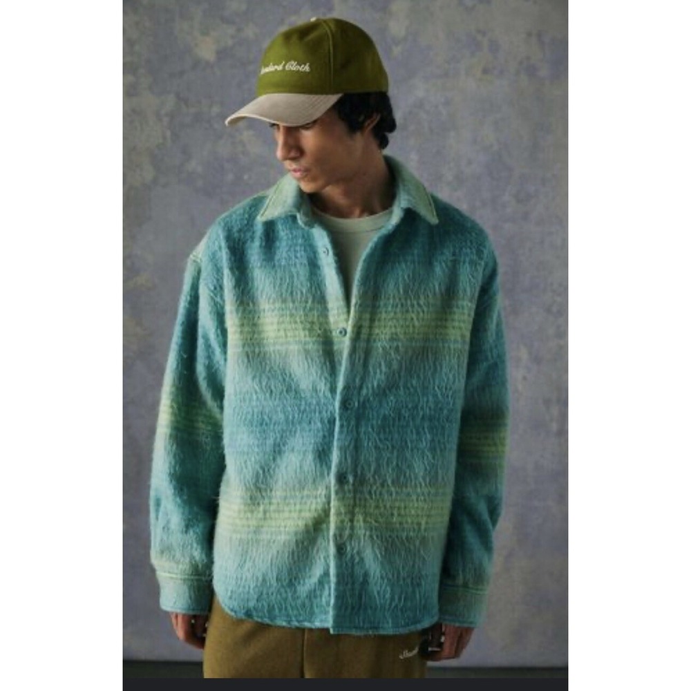 Urban‎ Outfitters: Standard Cloth Shaggy Shirt Jacket Oversized S Small Lt Blue